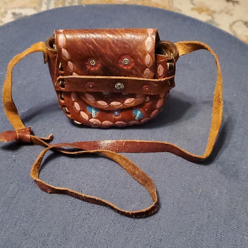 Vintage hand tooled small purse